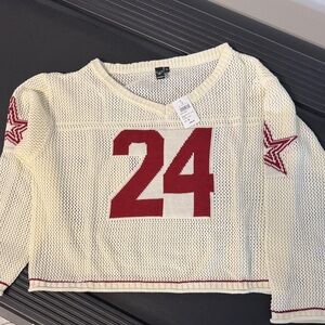 Windsor Cream and Red Knit Sweater